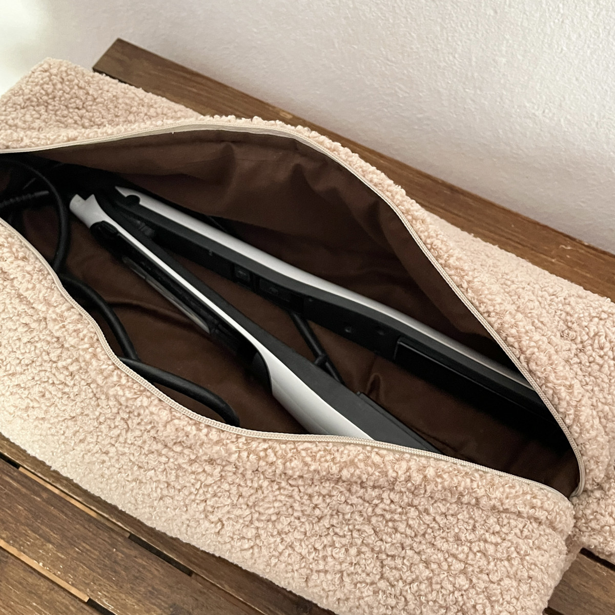 Beige Teddy Hair Tool Bag