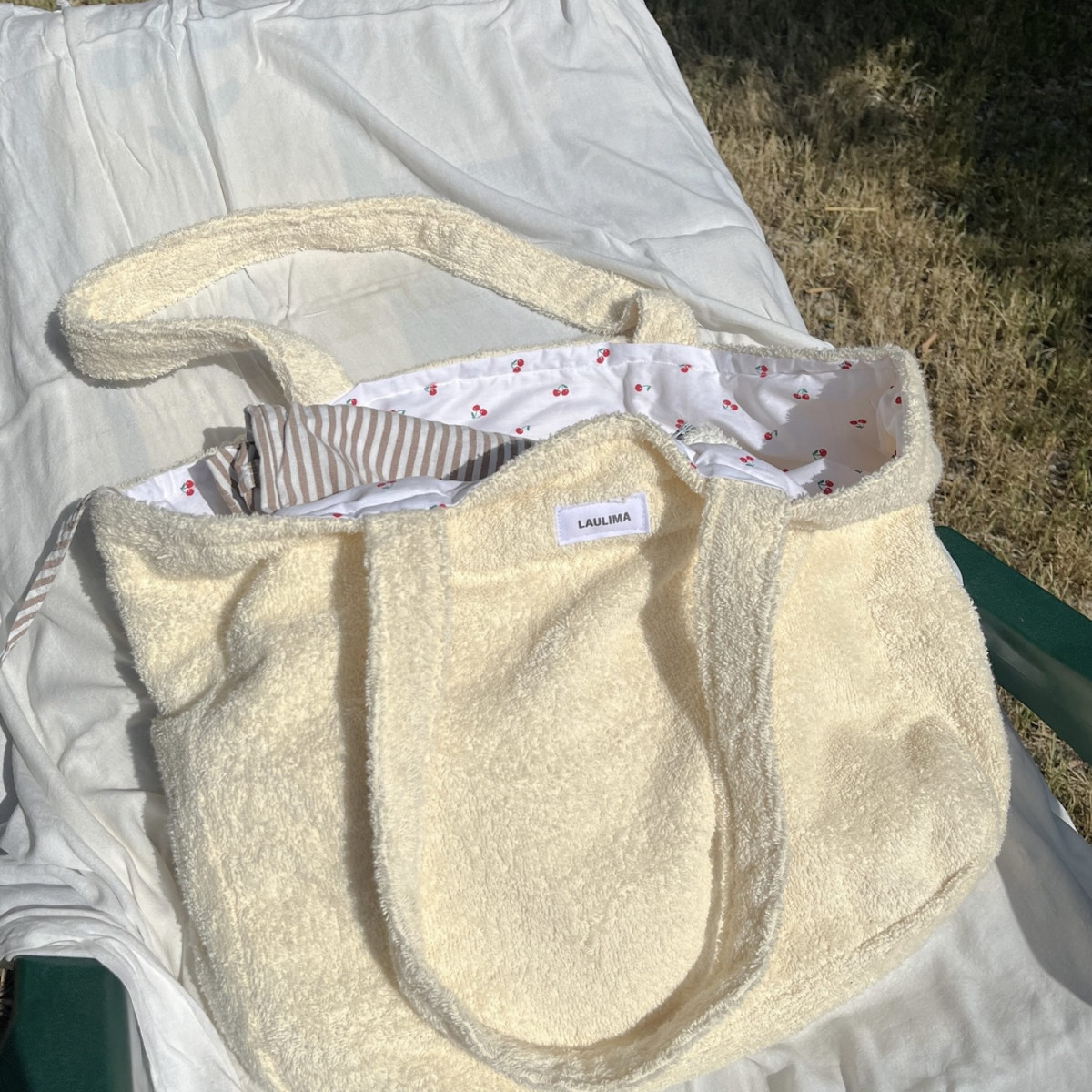 Cream Towel Beach Bag