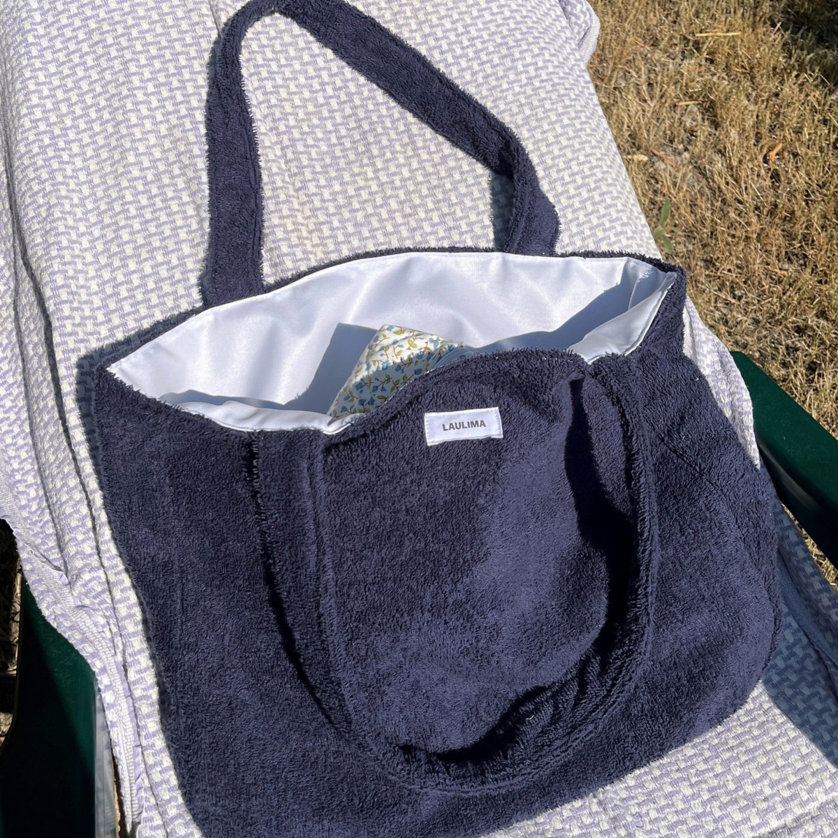 Navy Towel Beach bag