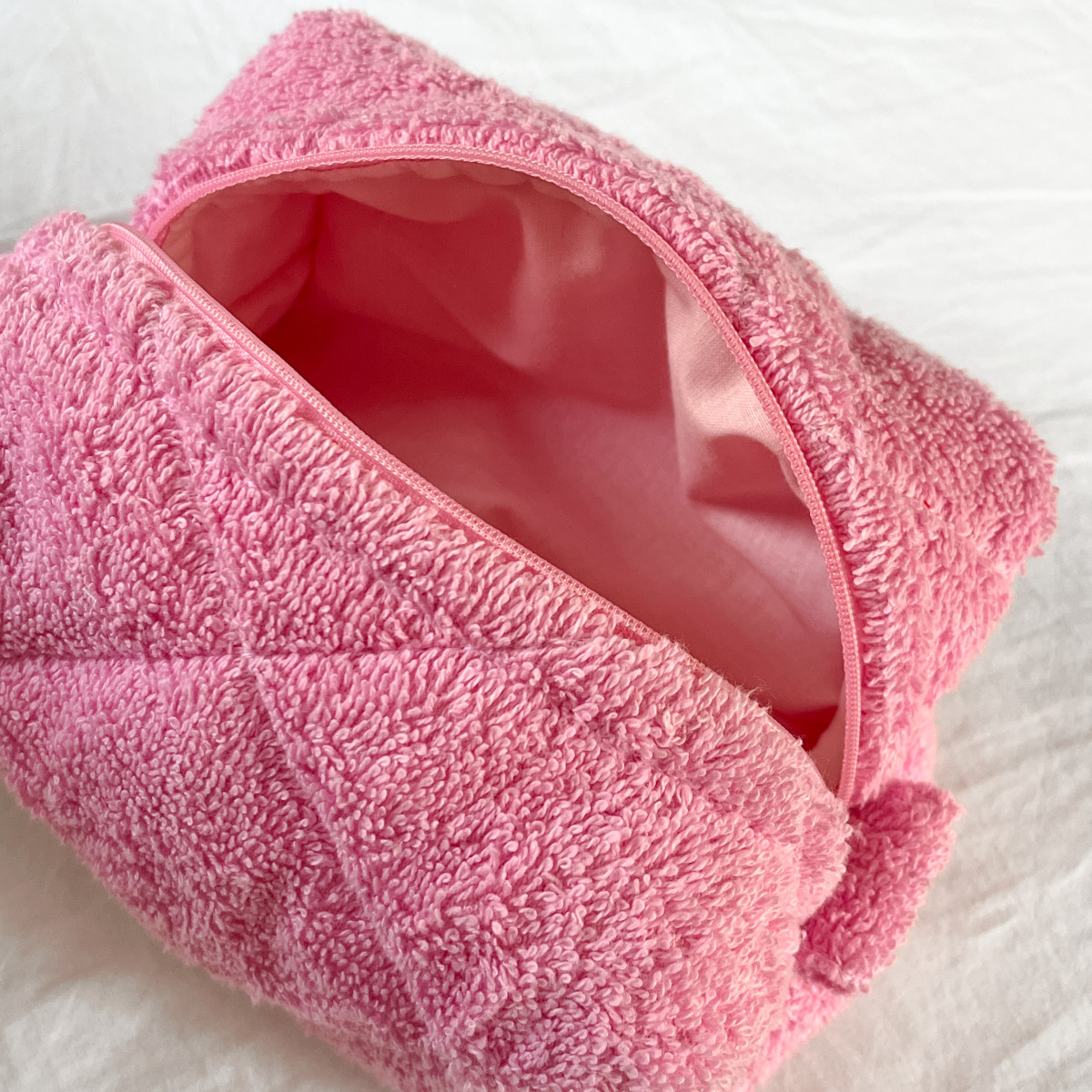 Pink Towel Makeup Bag Small