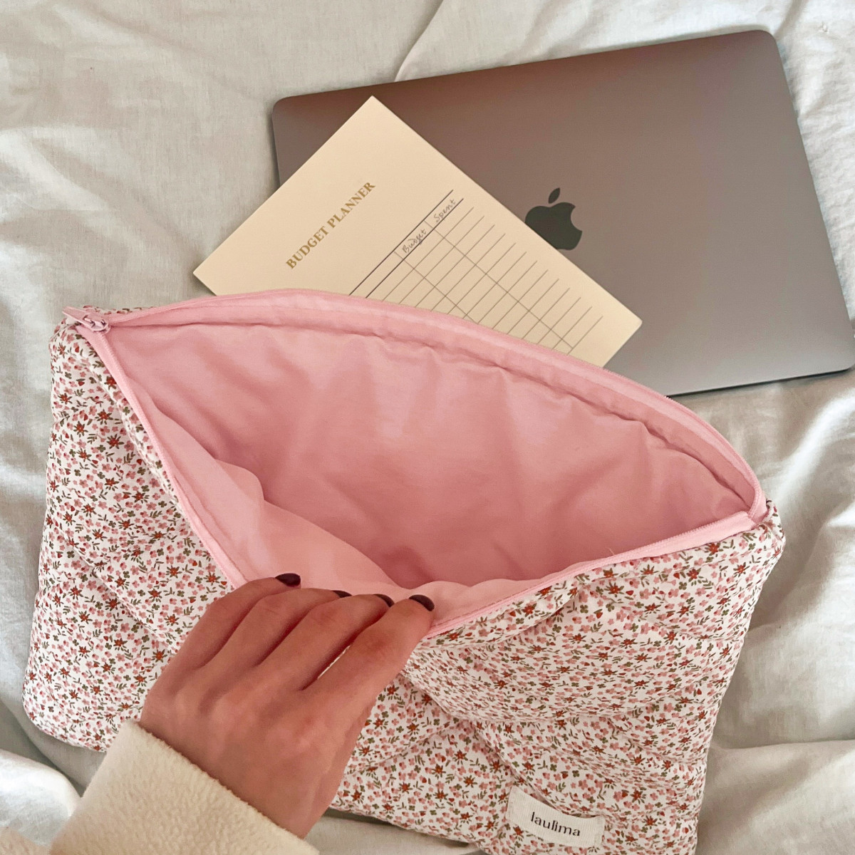 Pink Floral Laptop Case S