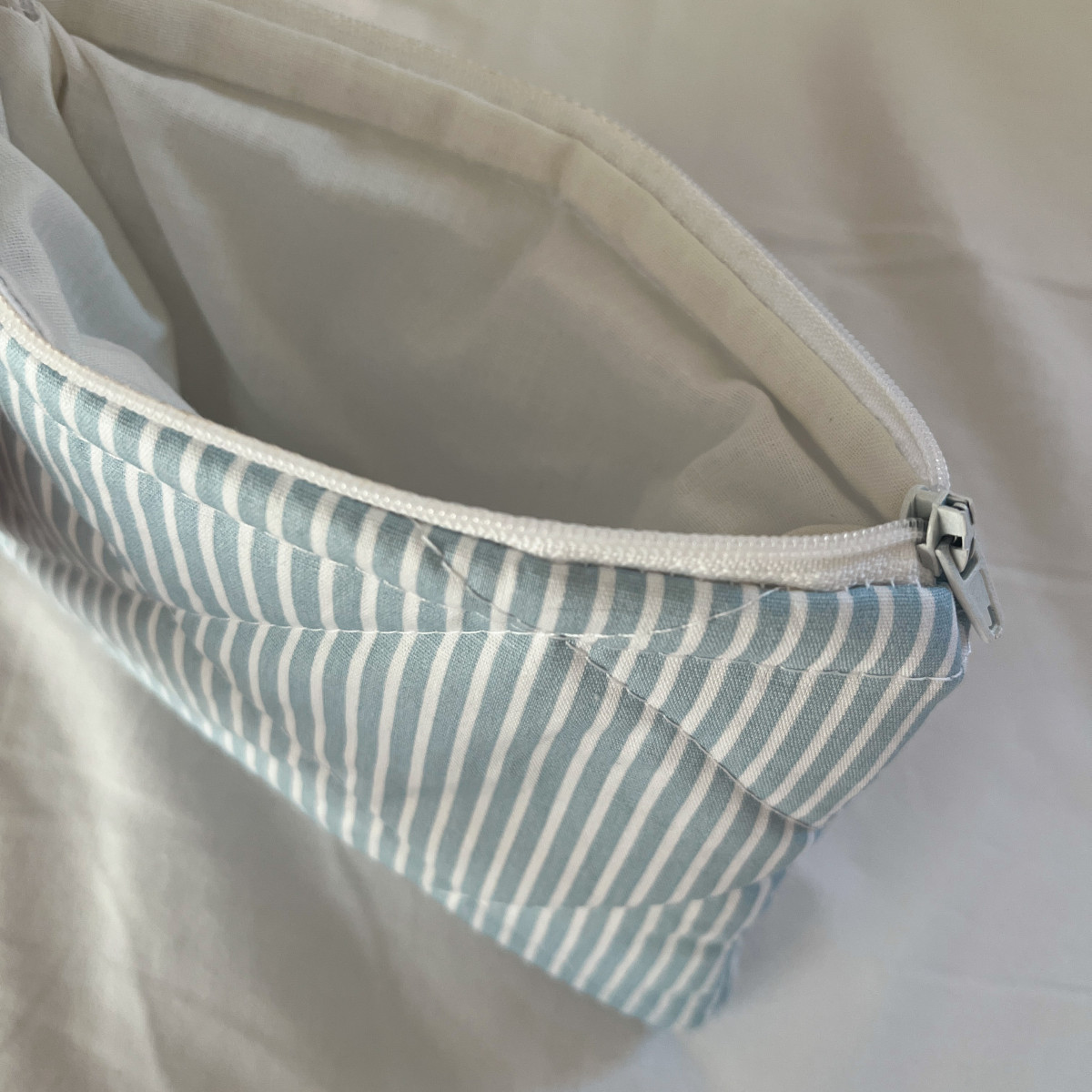 Light Blue Striped Mini Wallet