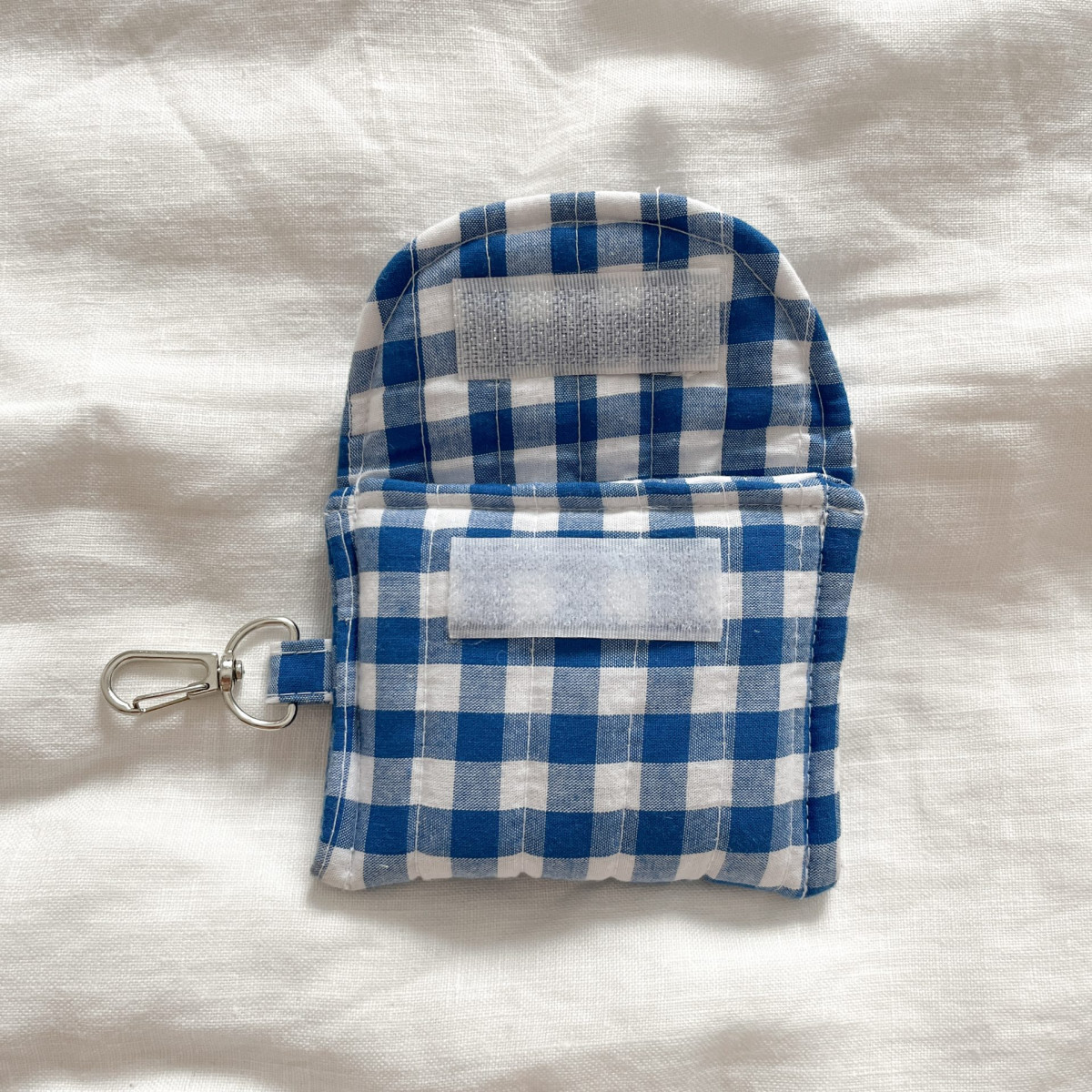 Blue Gingham Earbuds Case