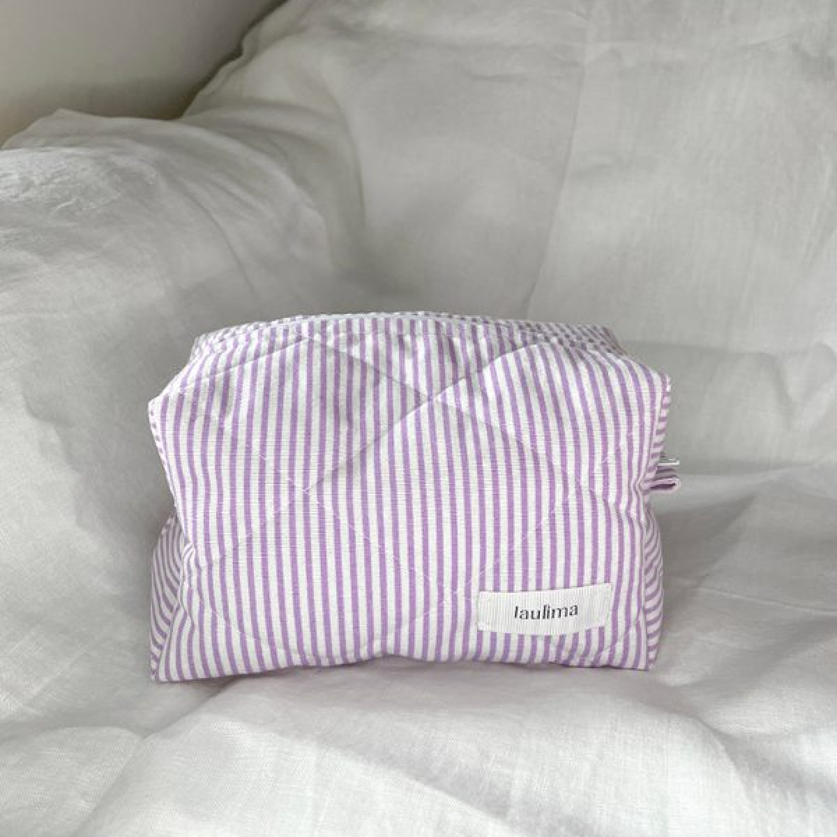 Lilac Quilted Makeup Bag