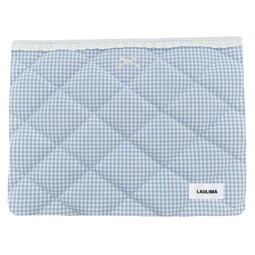 Light Blue Gingham Laptop Case