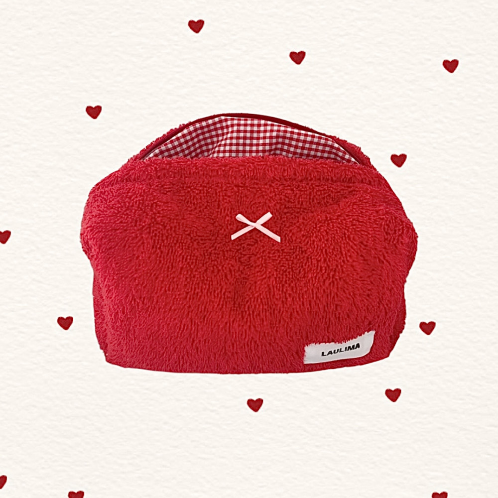 Red Towel Makeup Bag