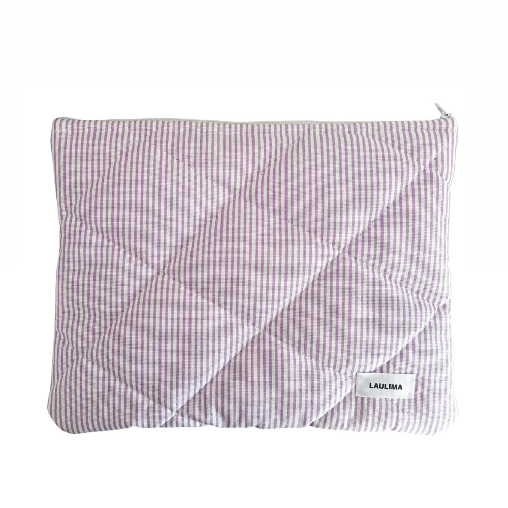 Lilac Striped Laptop Case