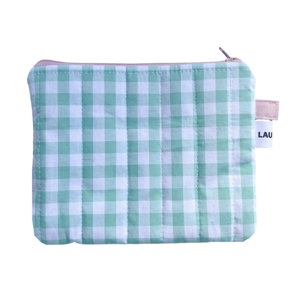 Mint Gingham Pouch