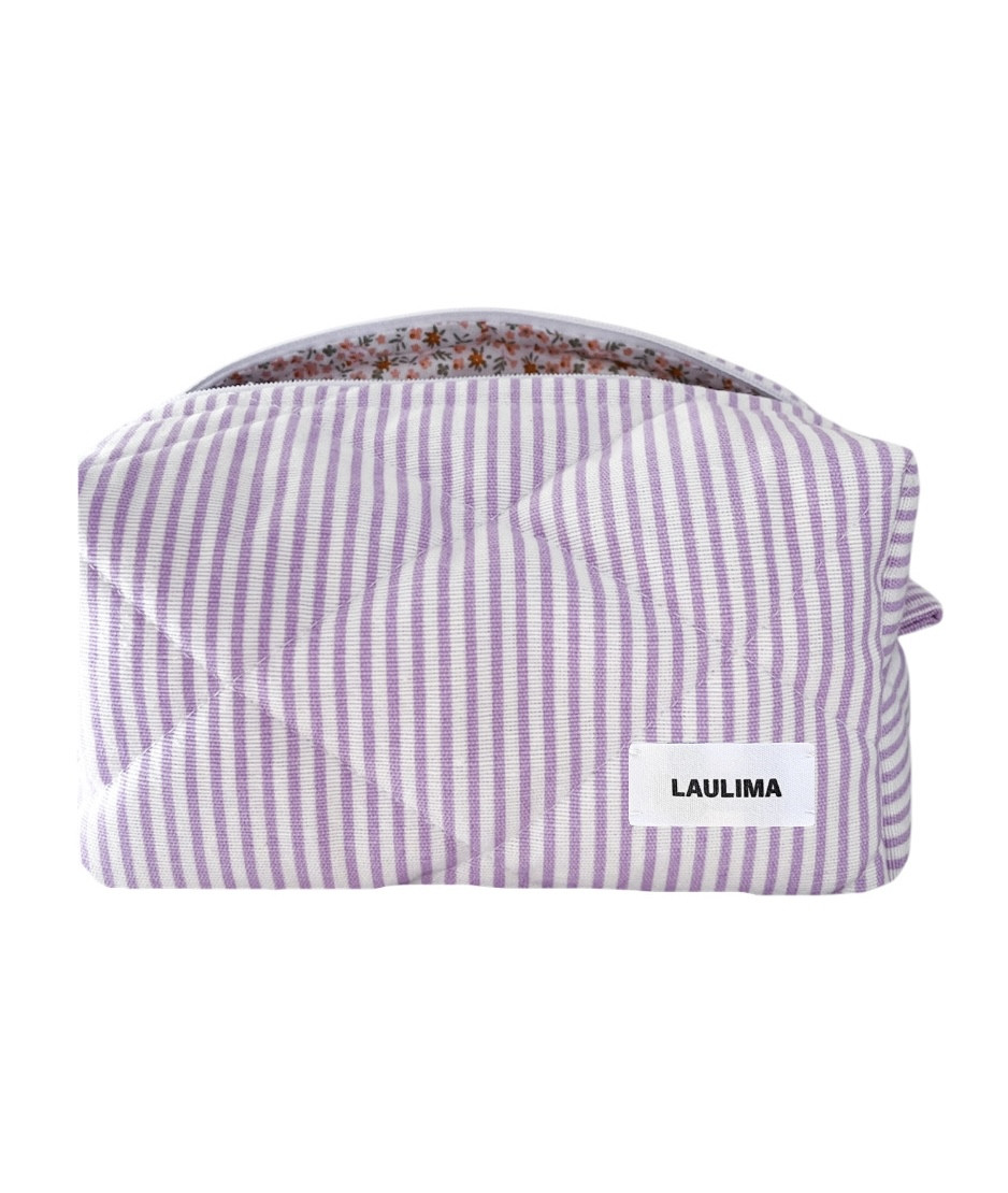 Lilac Quilted Makeup Bag
