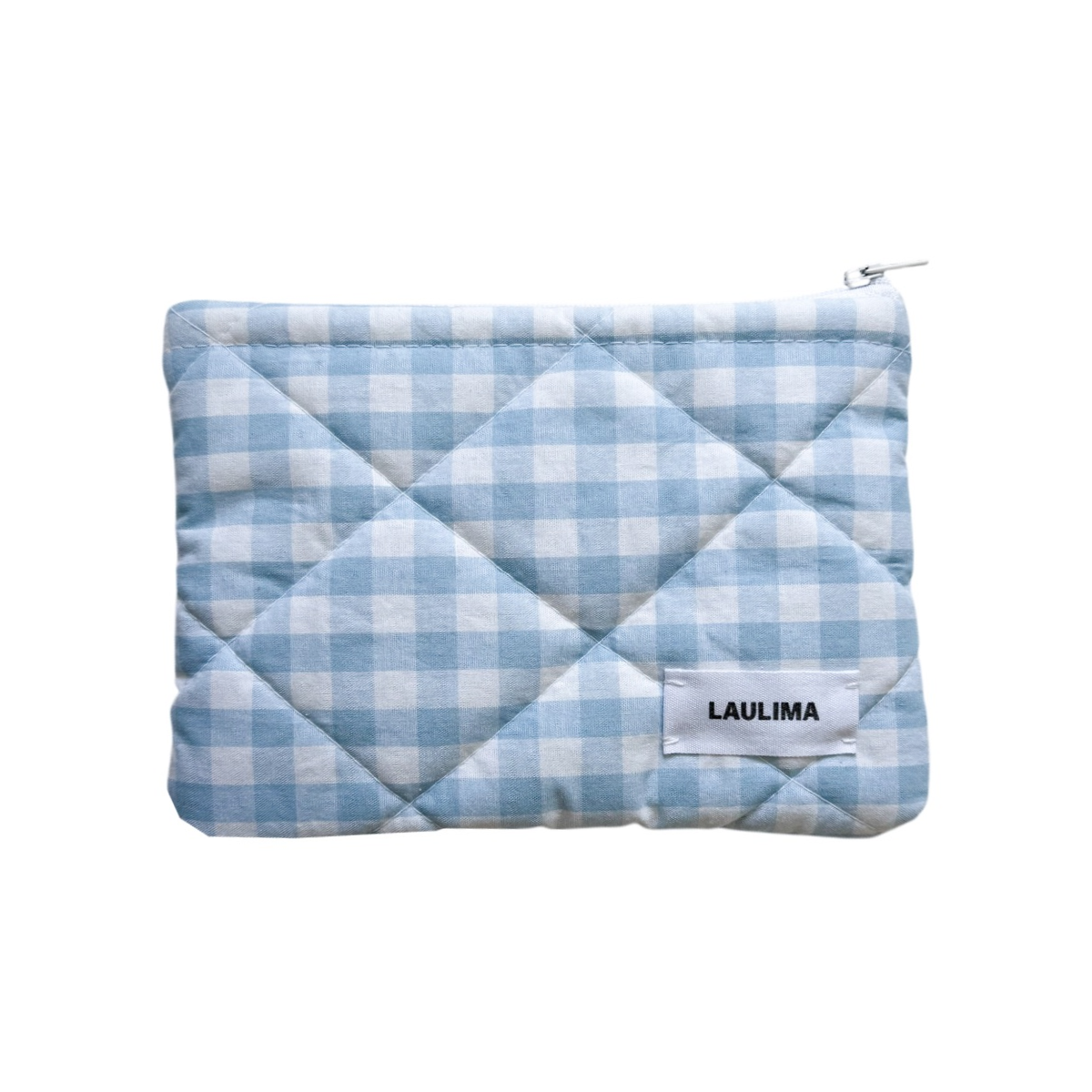 Light Blue Gingham Mini Wallet