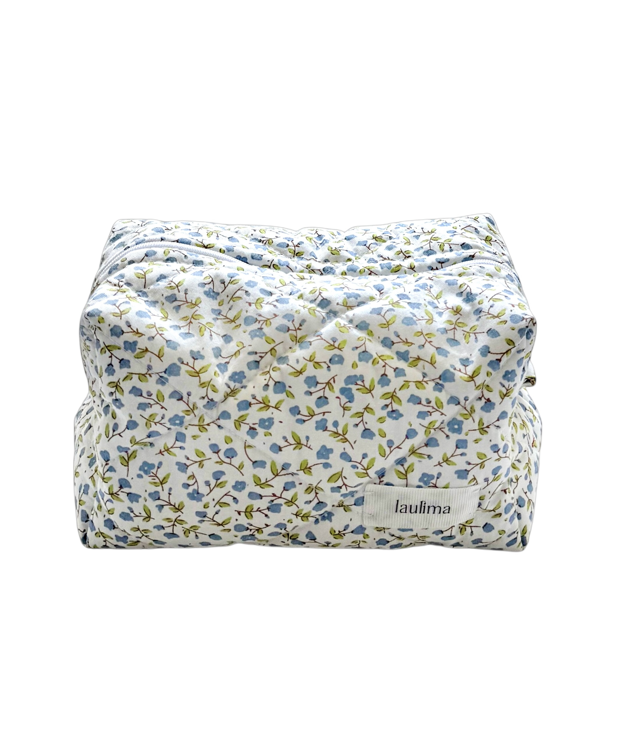 Blue Floral Makeup Bag