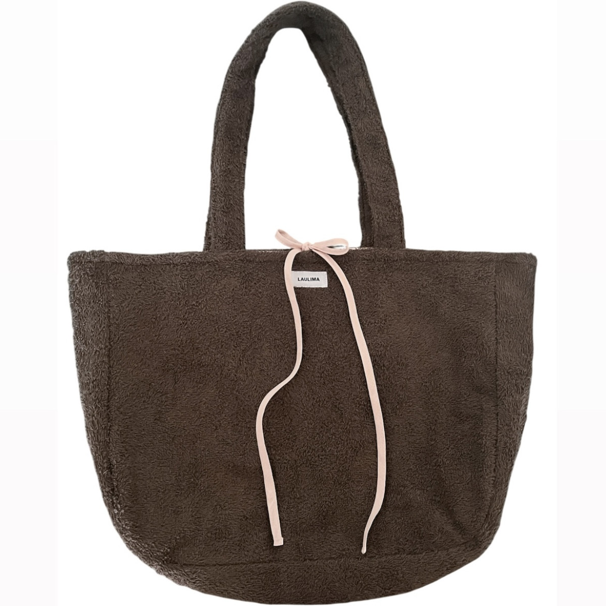Mocha Gray Towel Beach Bag