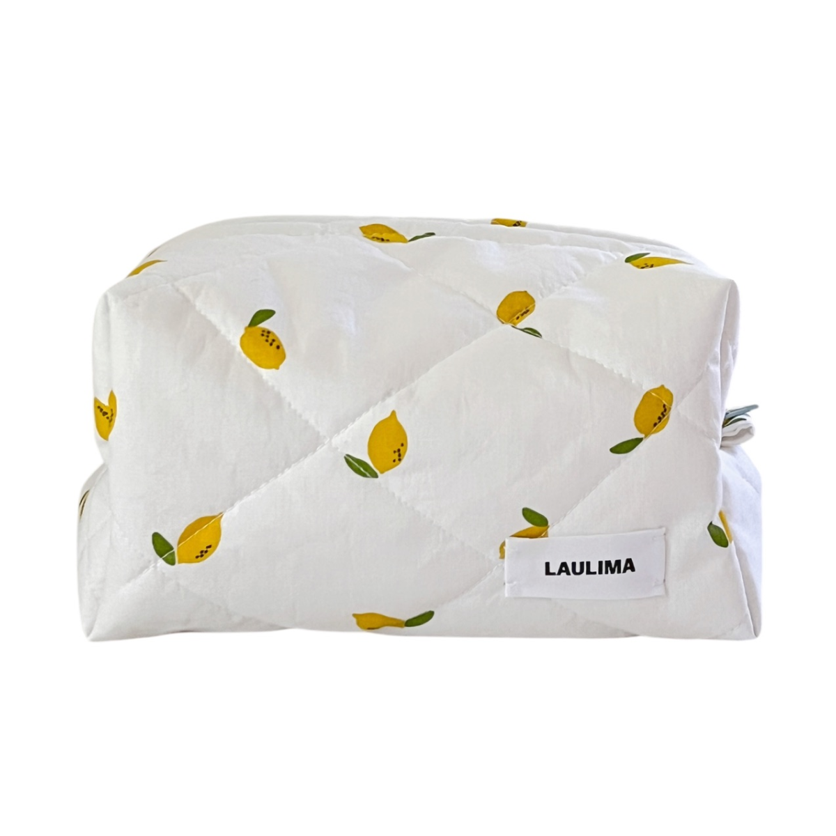 Lemon Quilted Makeup Bag
