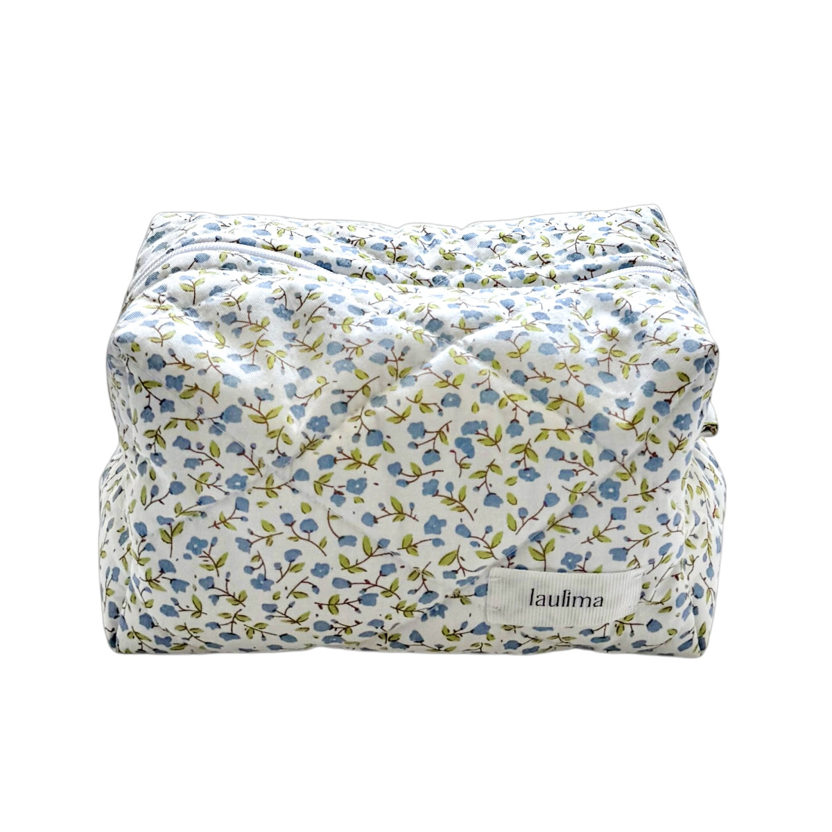 Blue Floral Makeup Bag