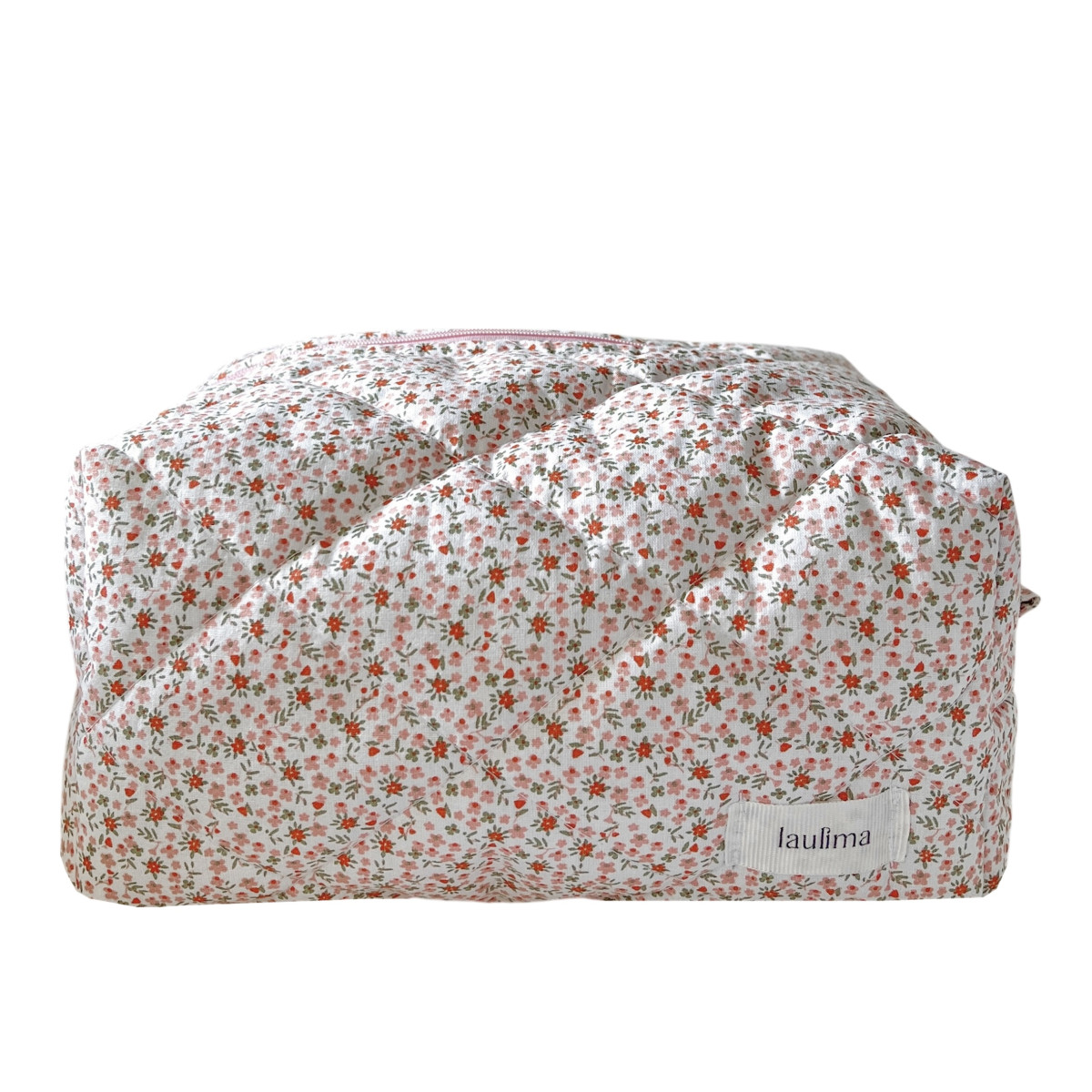 Pink Floral Makeup Bag