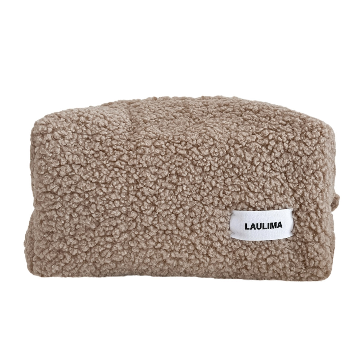 Beige Teddy Makeup Bag Small