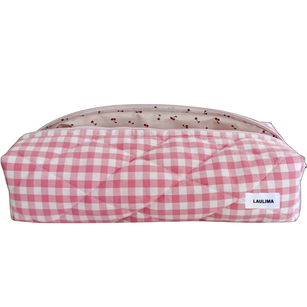 Pink Gingham Hair Tool Bag