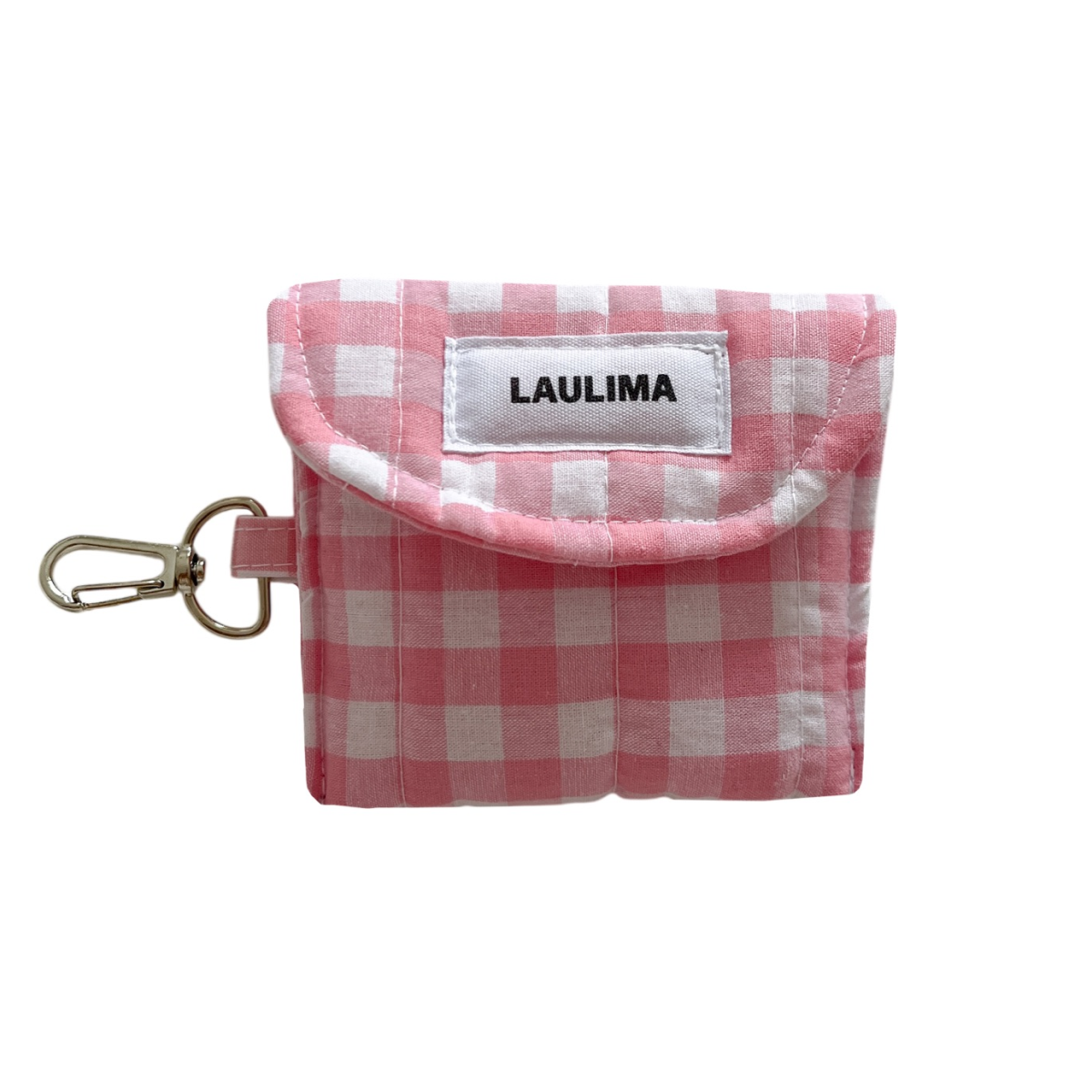 Pink Gingham Earbuds Case