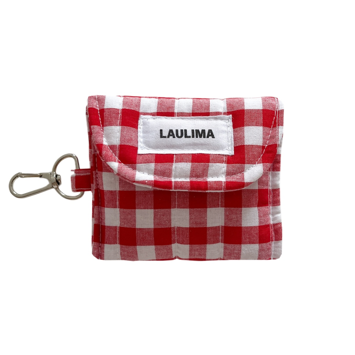 Red Gingham Earbuds Case