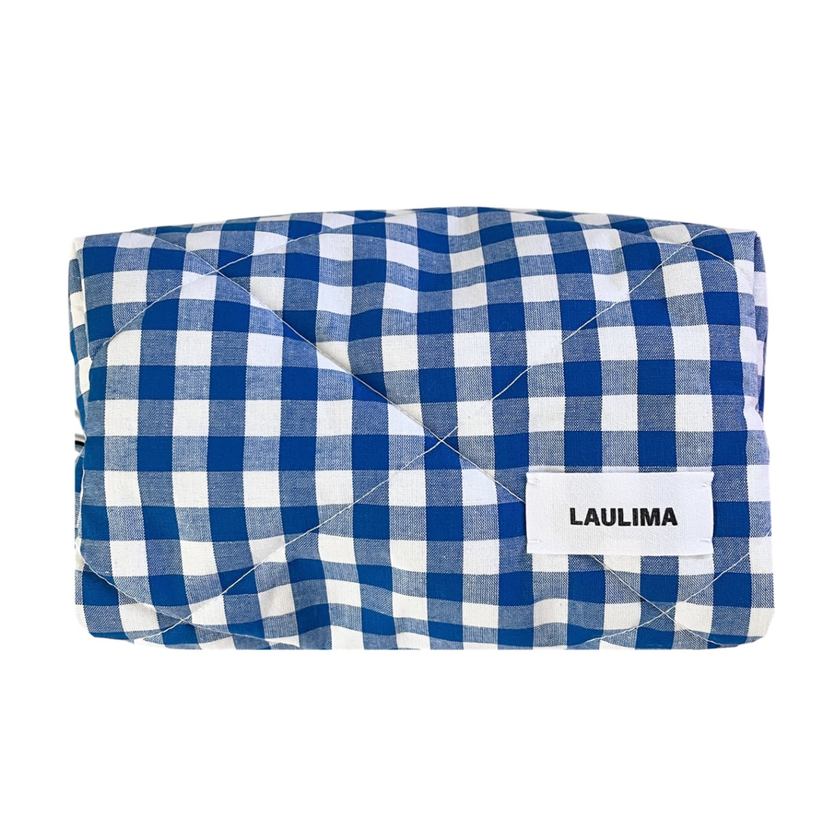 Blue Gingham Makeup Bag